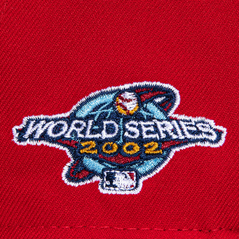 New Era 59Fifty Anaheim Angels 2002 World Series Patch Pink UV Hat - Red