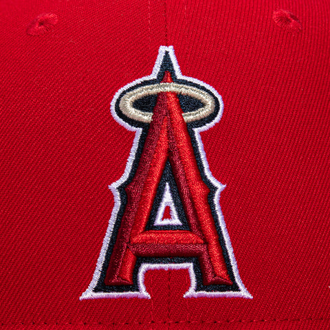 New Era 59Fifty Anaheim Angels 2002 World Series Patch Pink UV Hat - Red