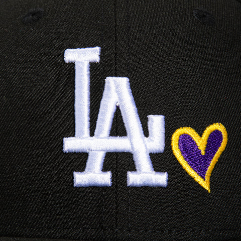 New Era 59Fifty Los Angeles Dodgers Heart Hat - Black, Purple, Gold