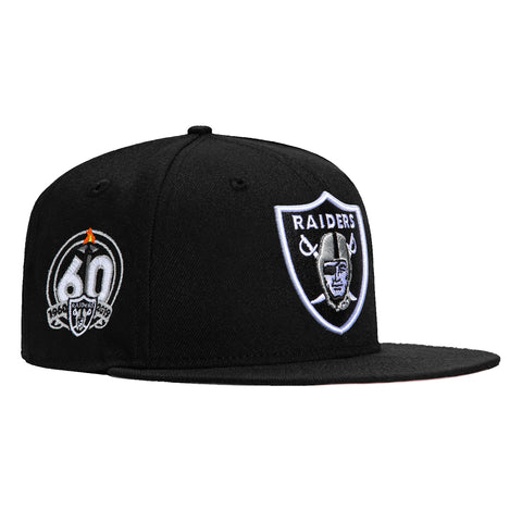 New Era 59Fifty Oakland Raiders 60th Anniversary Patch Pink UV Hat - Black