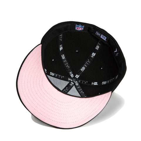 New Era 59Fifty Oakland Raiders 60th Anniversary Patch Pink UV Hat - Black