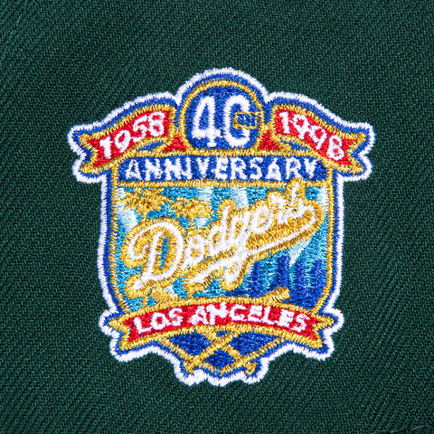 New Era 59Fifty Green Icy Los Angeles Dodgers 40th Anniversary Patch Hat - Green, White