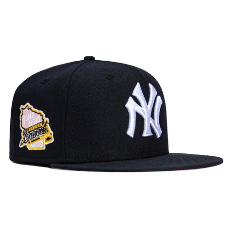 New Era 59Fifty New York Yankees 1957 World Series Patch Pink UV Hat - Navy