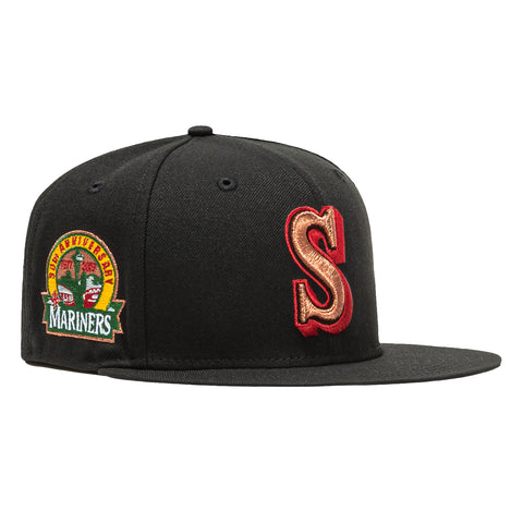 New Era 59Fifty Seattle Mariners 30th Anniversary Patch Hat - Black, Green, Cardinal