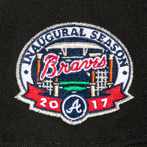 New Era 59Fifty Black Dome Atlanta Braves Inaugural Patch Hat - Black