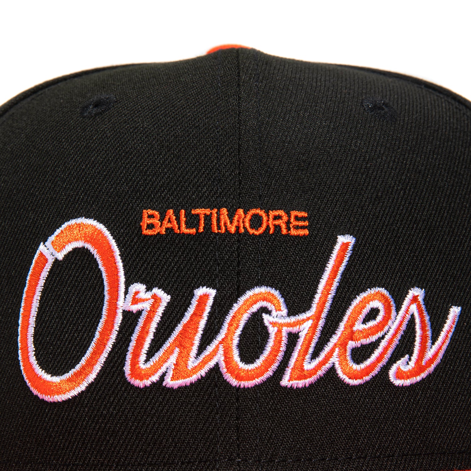 New Era 59Fifty Retro Script Baltimore Orioles Hat - Black, Orange