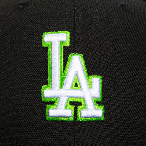 New Era 59Fifty Aux Pack Los Angeles Dodgers 50th Anniversary Stadium Patch Hat - Black, White, Lime Green