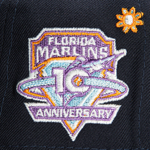 New Era 59Fifty Super Bloom Miami Marlins 10th Anniversary Patch Hat - Navy