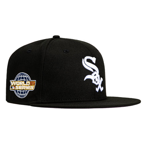 New Era 59Fifty Chicago White Sox 2005 World Series Patch Pink UV Hat - Black