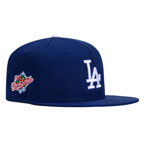 New Era 59Fifty Los Angeles Dodgers 1988 World Series Patch Pink UV Hat - Royal