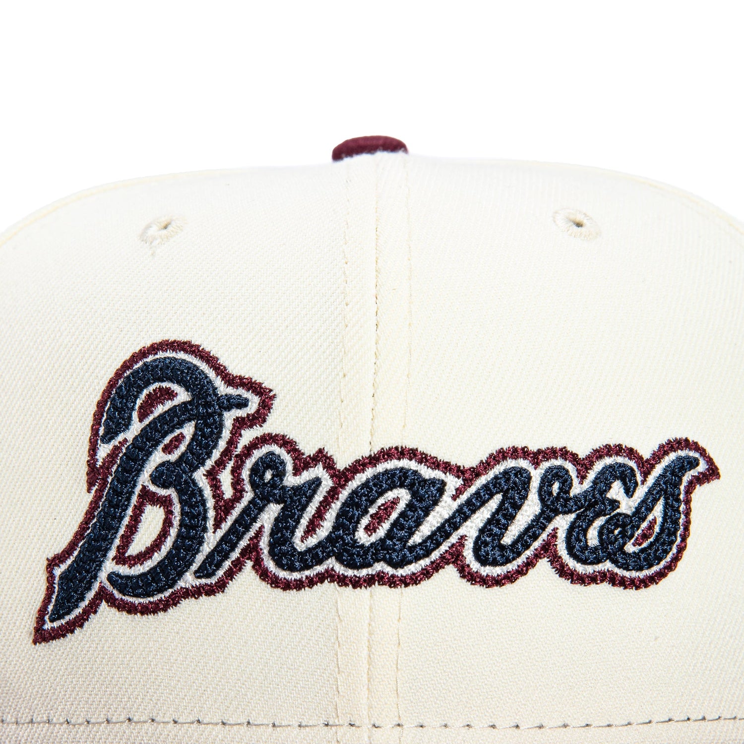 New Era 59Fifty Chain Stitch Atlanta Braves Hat - White, Cardinal