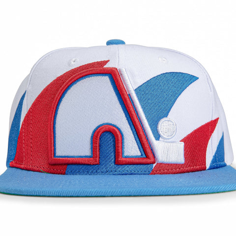 Mitchell & Ness Sharktooth Quebec Nordiques Snapback Hat - White