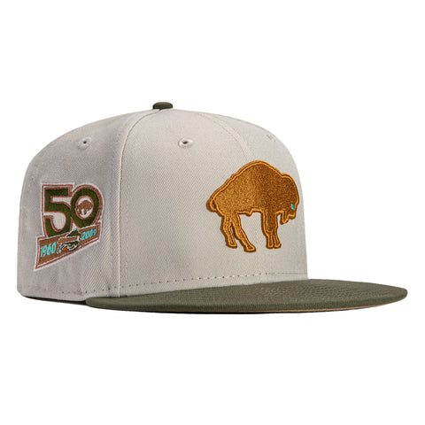New Era 59Fifty Buffalo Bills 50th Anniversary Patch Hat - Stone, Oliv –  Hat Club