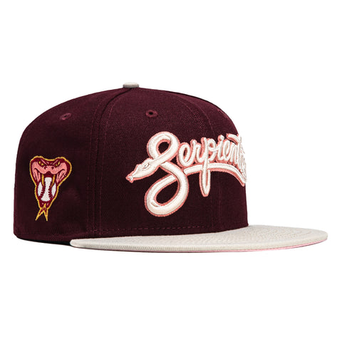 New Era 59FIFTY Arizona Diamondbacks Serpientes Logo Patch Word Hat - Maroon, Stone, Pink Maroon/Stone/Pink / 7 3/4