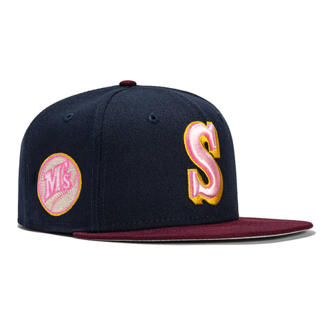 New Era 59FIFTY Velvet Atlanta Braves 2000 All Star Game Patch Jersey Hat - Maroon, Stone, Pink Maroon/Stone/Pink / 7 1/4