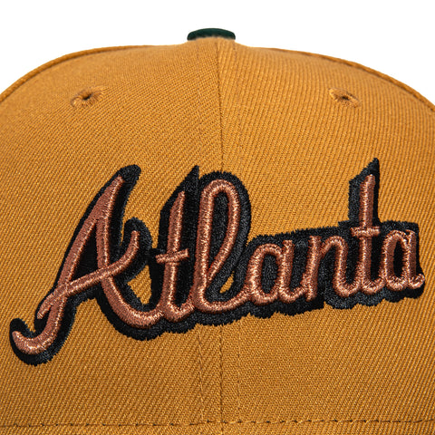 New Era 59Fifty Atlanta Braves 1995 World Series Welcome to the Show Patch Word Hat - Khaki, Green