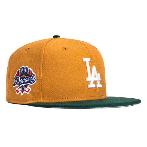 Los Angeles Dodgers New Era 100th Season Orange Undervisor 59FIFTY Fitted  Hat - Green