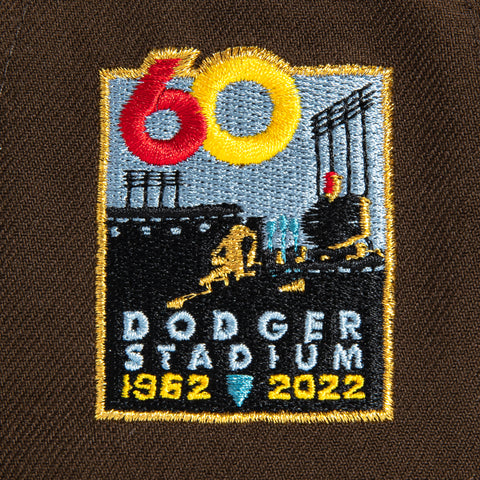 New Era 9Forty A-Frame Los Angeles Dodgers 60th Anniversary Stadium Patch Snapback Hat - Brown