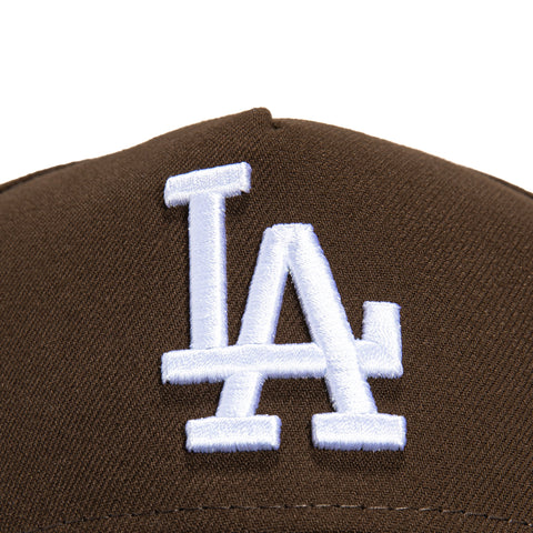 New Era 9Forty A-Frame Los Angeles Dodgers 50th Anniversary Patch Snapback Hat - Brown, Black