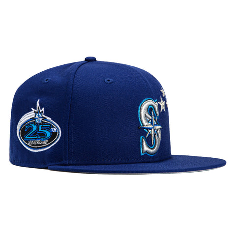 Black & Royal Blue Seattle Mariners Faded Logo New Era Fitted Hat