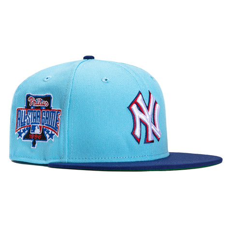 New York Yankees New Era 1996 World Series Pink Undervisor 59FIFTY Fitted  Hat - Light Blue