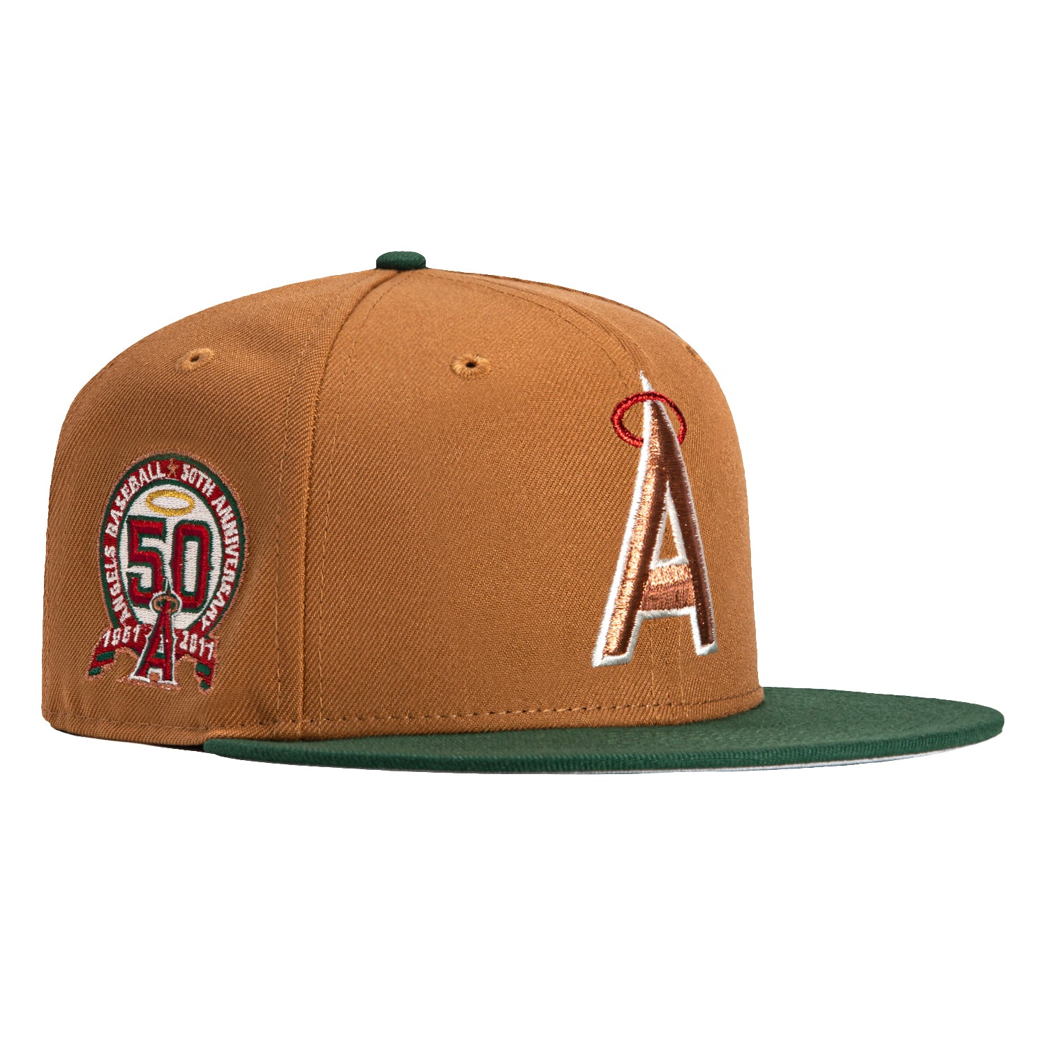 New Era 59Fifty Los Angeles Angels 50th Anniversary Patch Hat - Khaki,
