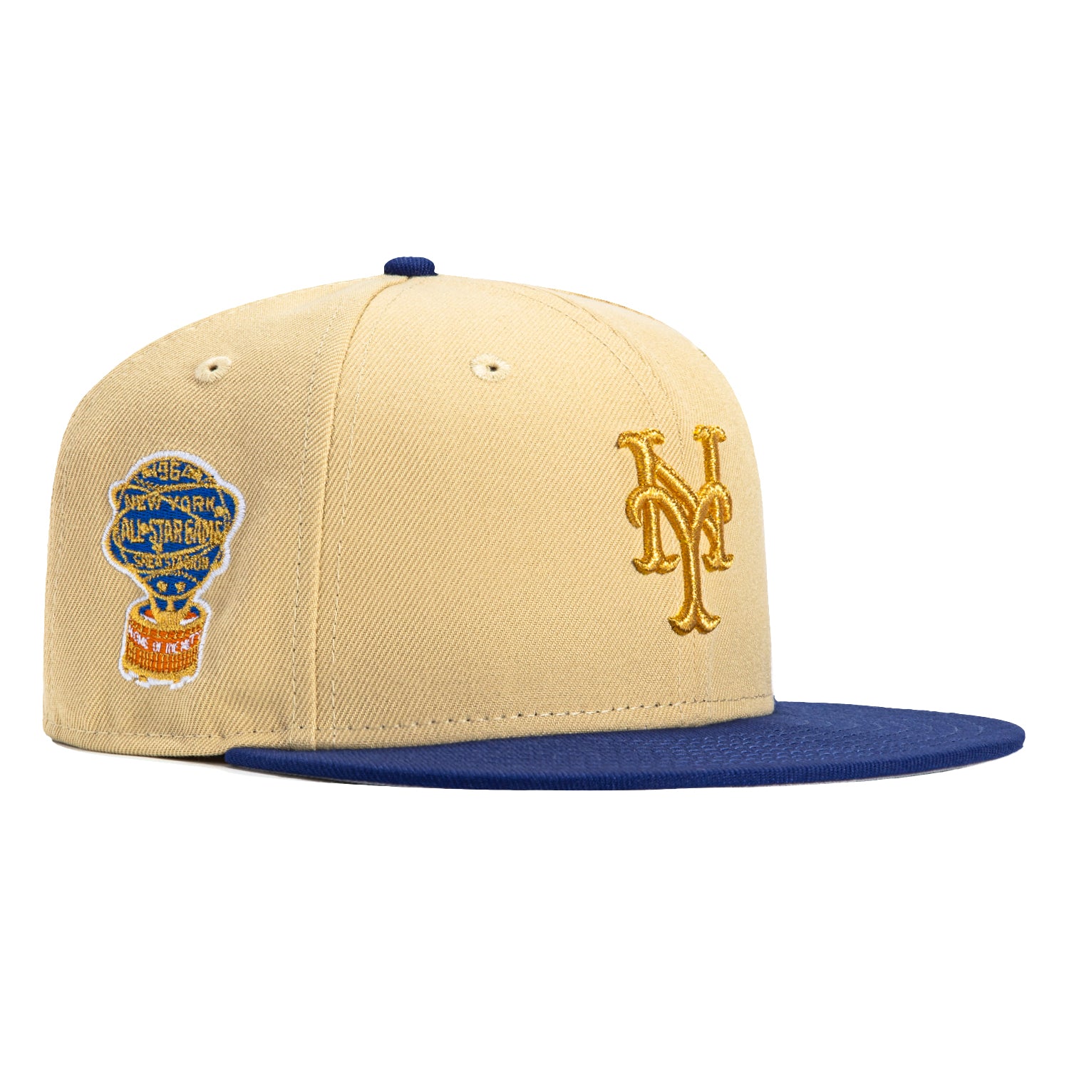 New Era 59Fifty New York Mets 1964 All Star Game Patch Hat - Tan, Roya