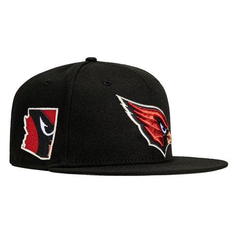 New Era 59Fifty Arizona Cardinals State Logo Patch Hat - Black, Red, Metallic Copper, Metallic Silver