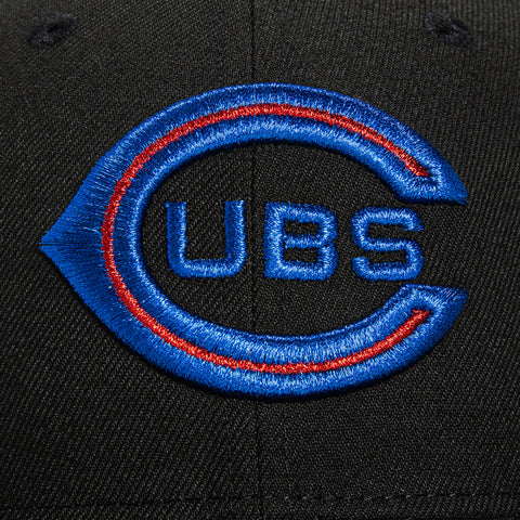 New Era 59Fifty Black Dome Chicago Cubs Wrigley Field Patch Word Hat - Black