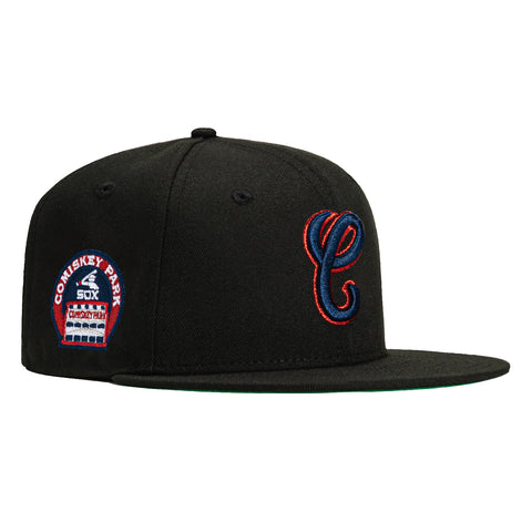 New Era 59Fifty Black Dome Chicago White Sox Comiskey Park Patch Hat - Black