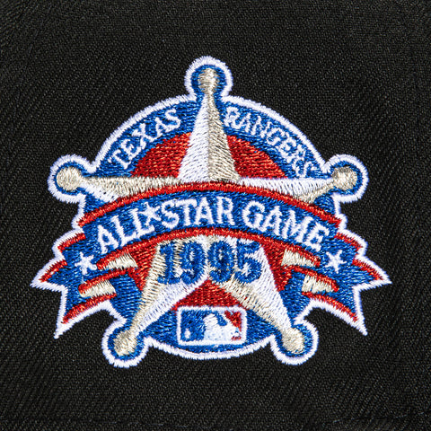 New Era 59Fifty Black Dome Texas Rangers 1995 All Star Game Patch Hat - Black