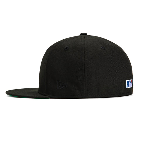 New Era 59Fifty Black Dome Brooklyn Dodgers Jackie Robinson 50th Anniversary Patch Hat - Black