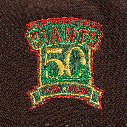 New Era 9Forty A-Frame San Francisco Giants 50th Anniversary Patch Script Snapback Hat - Brown, Green