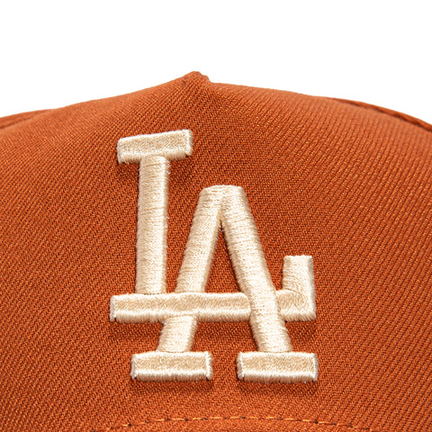 New Era 9Forty A-Frame Los Angeles Dodgers 60th Anniversary Patch Snapback Hat - Burnt Orange, Black