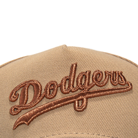 New Era 9Forty A-Frame Los Angeles Dodgers 40th Anniversary Stadium Patch Snapback Hat - Tan, Black