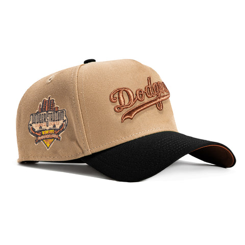 New Era 9Forty A-Frame Los Angeles Dodgers 40th Anniversary Stadium Patch Snapback Hat - Tan, Black