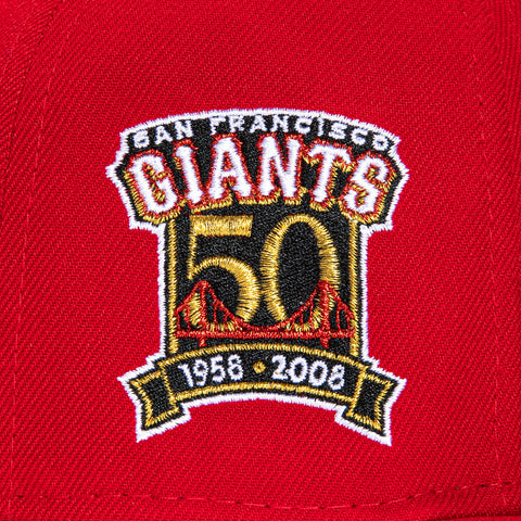 New Era 59Fifty San Francisco Giants 50th Anniversary Patch Hat - Red, White