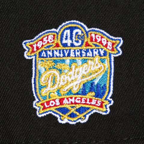 New Era 59Fifty Los Angeles Dodgers 40th Anniversary Patch Upside Down Hat - Black, White