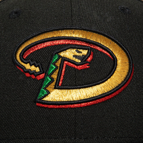 New Era 59Fifty Arizona Diamondbacks Mexico Flag Patch D Hat - Black, Green, Red, Metallic Gold