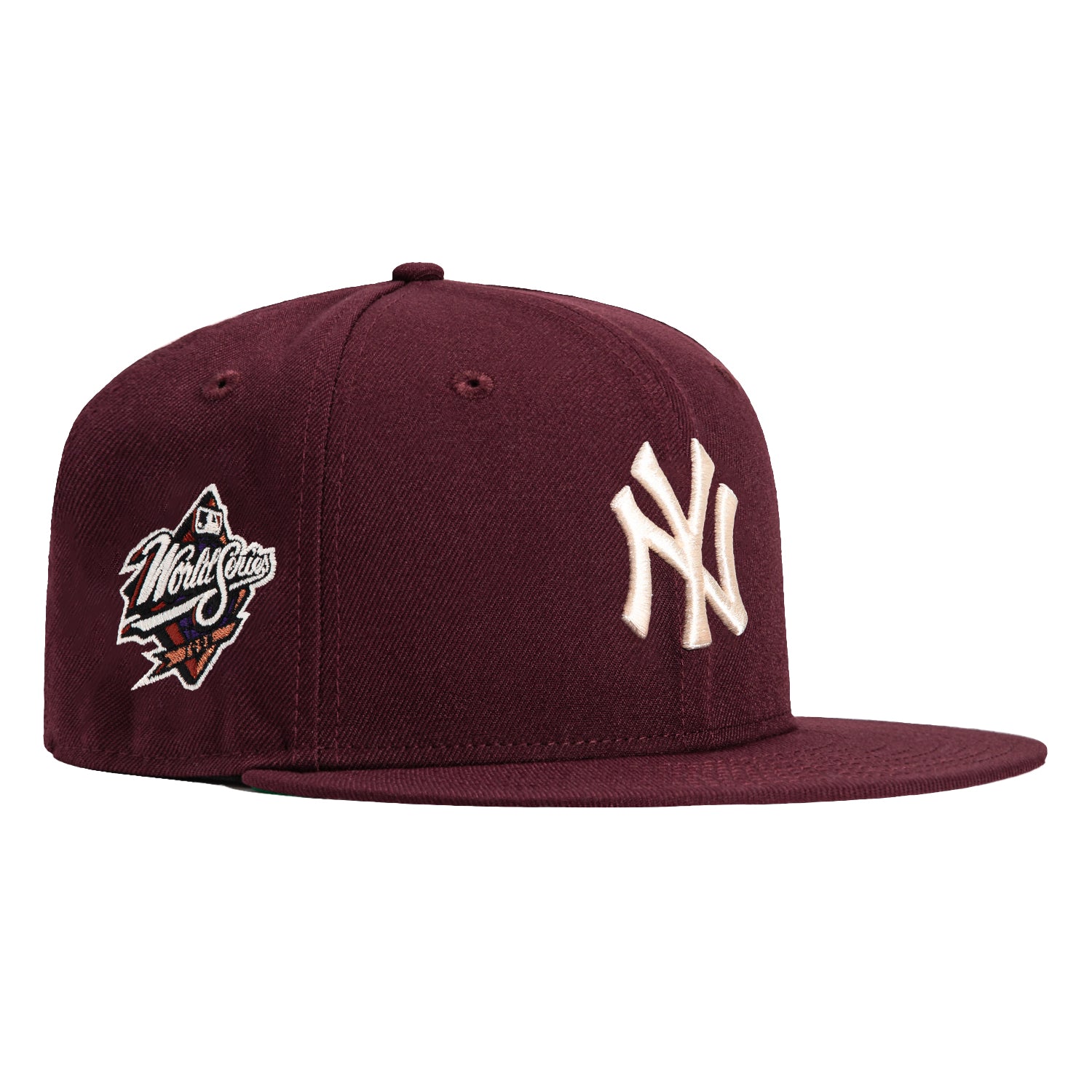 New Era 59Fifty Bordeaux New York Yankees 1998 World Series Patch Hat ...