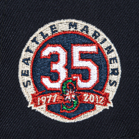 New Era 59Fifty Seattle Mariners 35th Anniversary Patch Word Hat - Navy, Red, Green