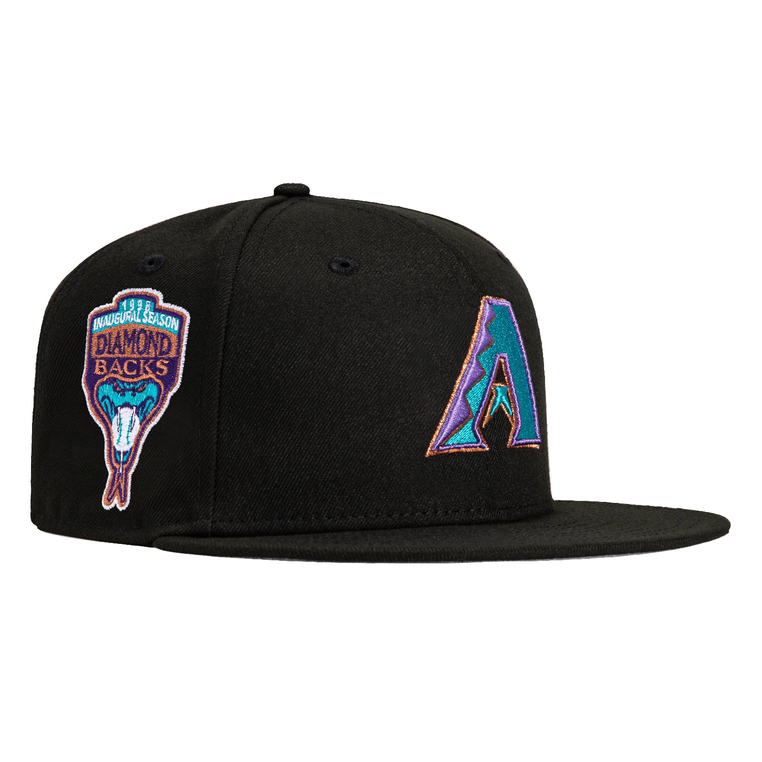 New Era 59Fifty Arizona Diamondbacks Inaugural Patch Jersey Hat- shops Purple, Teal