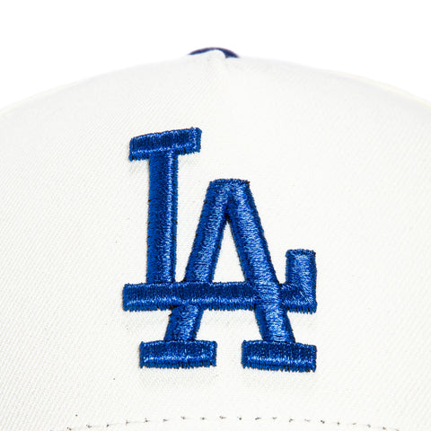 New Era 9Forty A-Frame Los Angeles Dodgers MLB 100th Anniversary Patch Snapback Hat - White, Royal