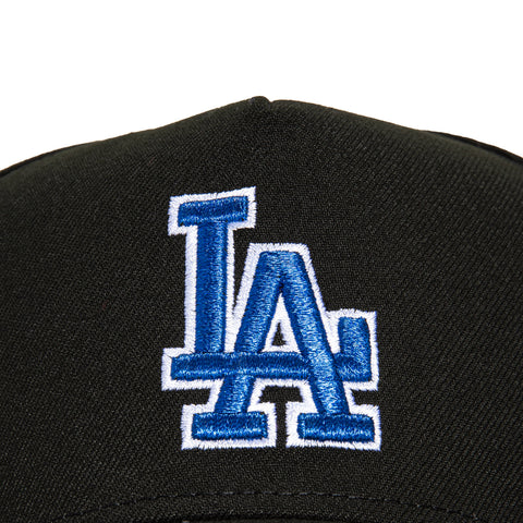 New Era 9Forty A-Frame Los Angeles Dodgers MLB 100th Anniversary Patch Snapback Hat - Black, Royal