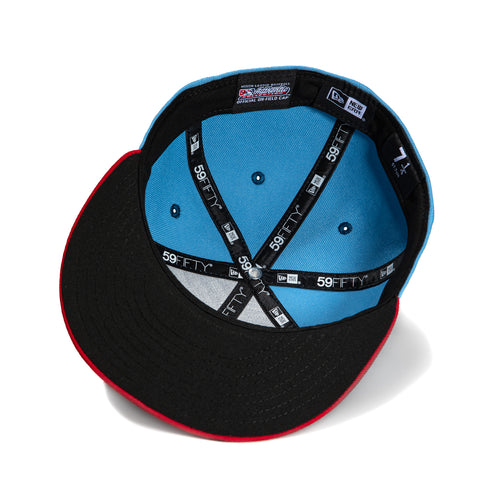 New Era 59Fifty Eugene Emeralds Exploding Whales Hat - Light Blue, Red