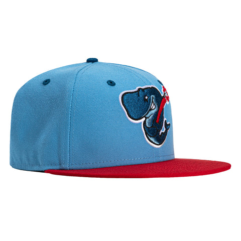 New Era 59Fifty Eugene Emeralds Exploding Whales Hat - Light Blue, Red