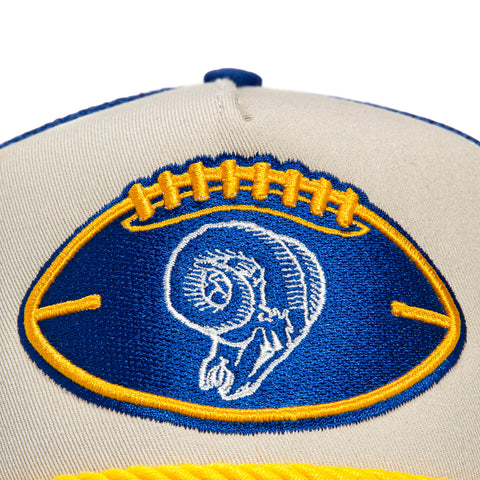 New Era 9Forty A-Frame 2024 Sideline Los Angeles Rams Trucker Snapback Hat - White, Royal