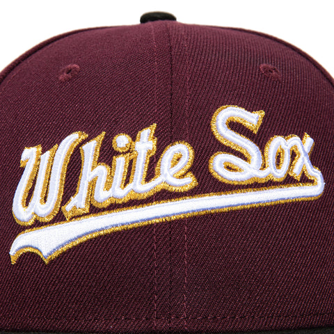 New Era 59Fifty Chicago White Sox 75th Anniversary Patch Word Hat - Maroon, Black