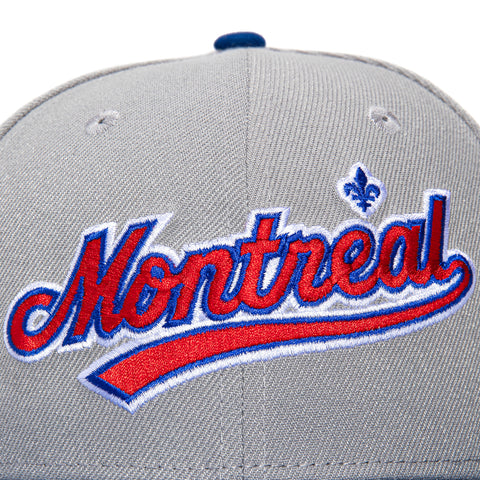 New Era 59Fifty Montreal Expos Olympic Stadium Patch Script Hat - Grey, Royal