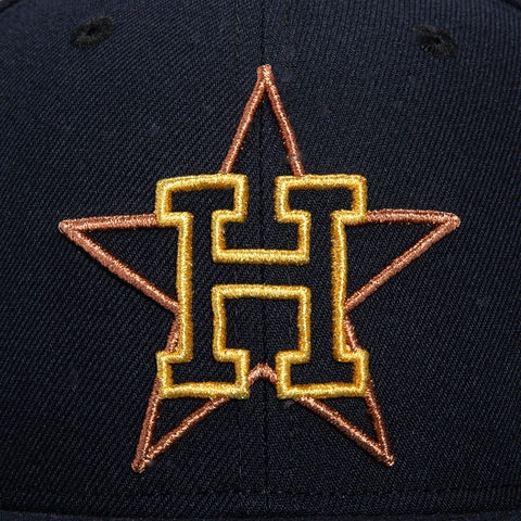 New Era 59Fifty Houston Astros 50th Anniversary Patch Neon Hat - Navy, Metallic Gold, Metallic Copper